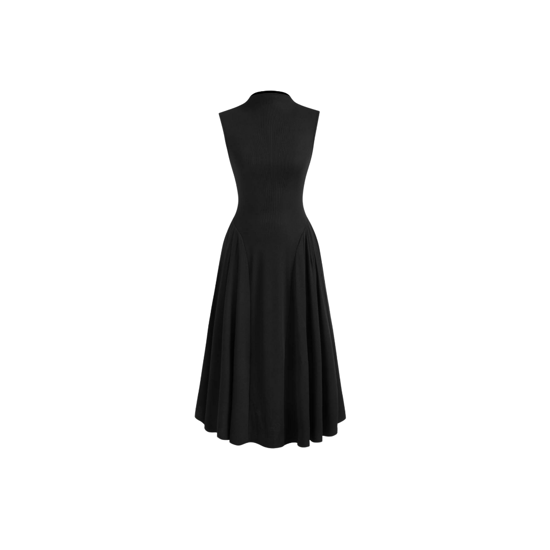 CLAIRE – Elegantes A-Linien Kleid mit Stehkragen